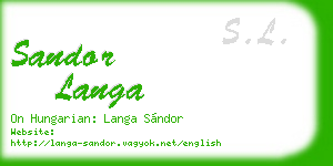 sandor langa business card